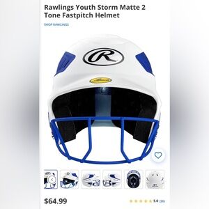 Rawlings Blue and White Sports Helmet